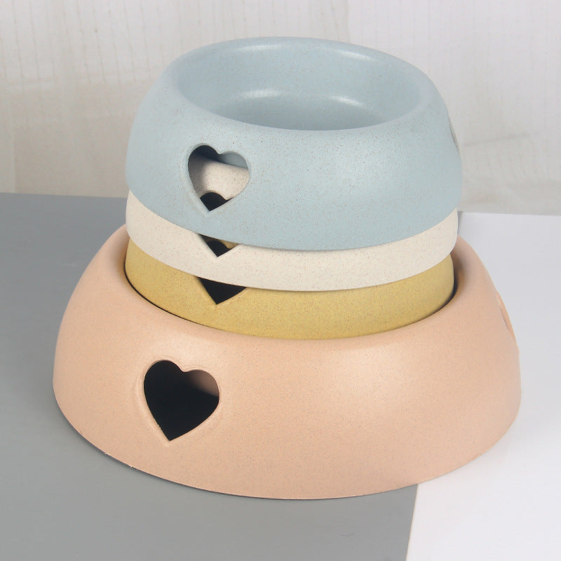 The Squeaky Coco Heart Bowl – Cute Pastel Dog & Cat Feeding Bowl