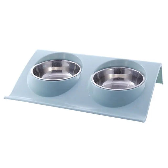 Non-Spill Stainless Steel Double Pet Bowl