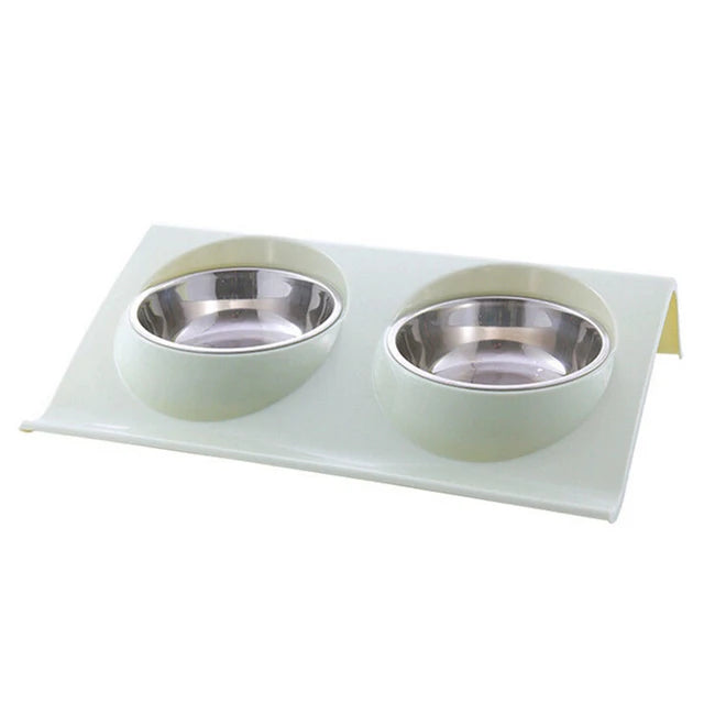 Non-Spill Stainless Steel Double Pet Bowl