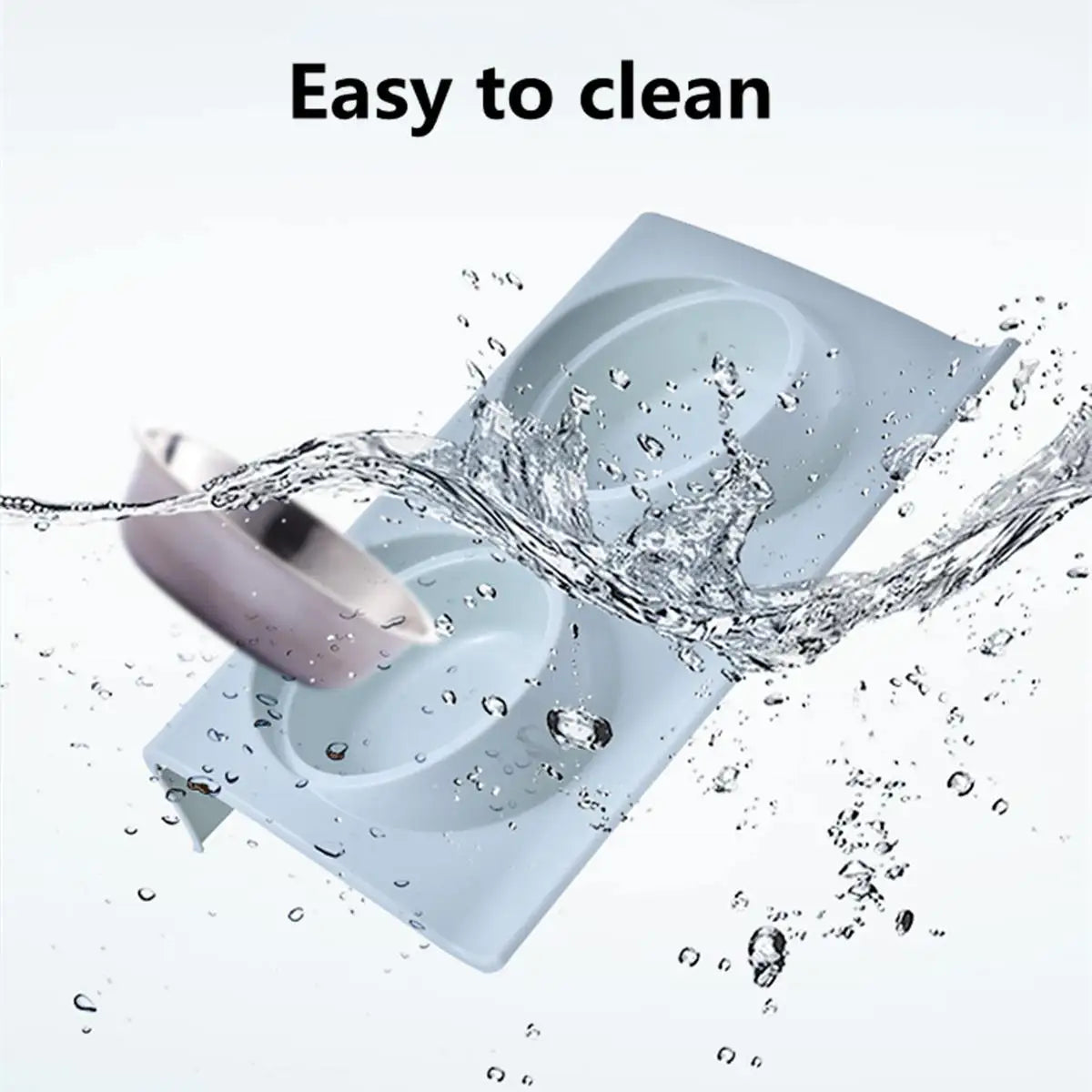 Non-Spill Stainless Steel Double Pet Bowl