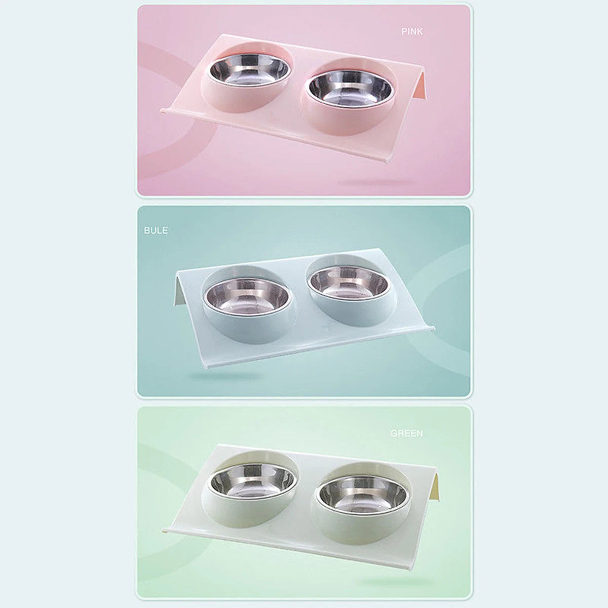 Non-Spill Stainless Steel Double Pet Bowl